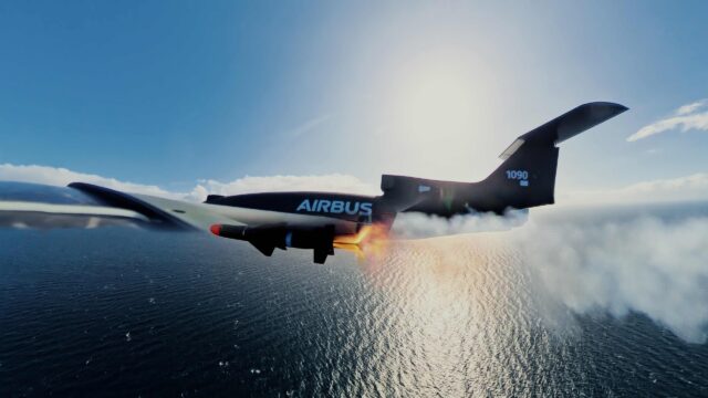 Airbus bird of prey interceptor drone releases missile