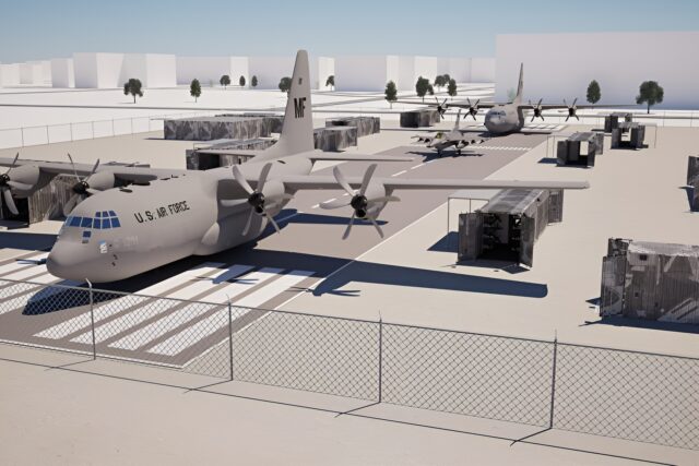 Mock airfield for basic training us air force (1)