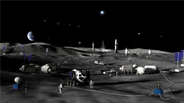 NASA space stations on the moon